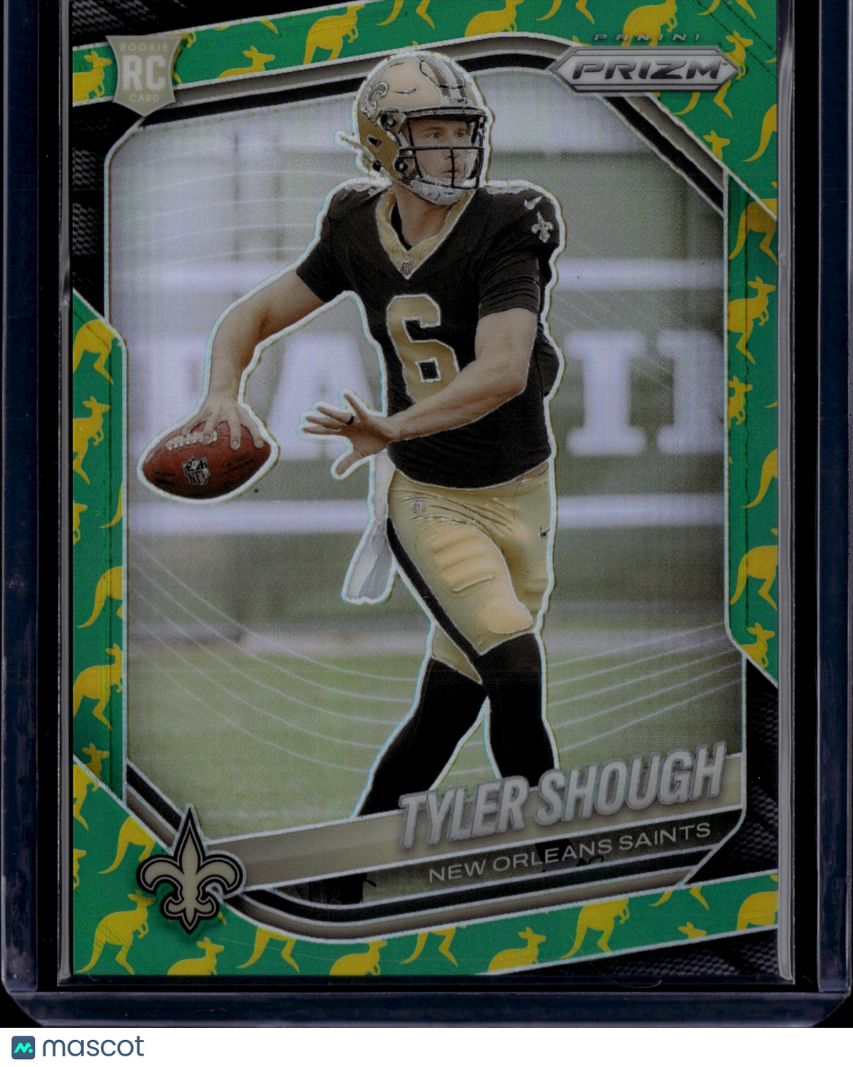 2025 Panini Prizm Tyler Shough #327 Green Kangaroo RC /61