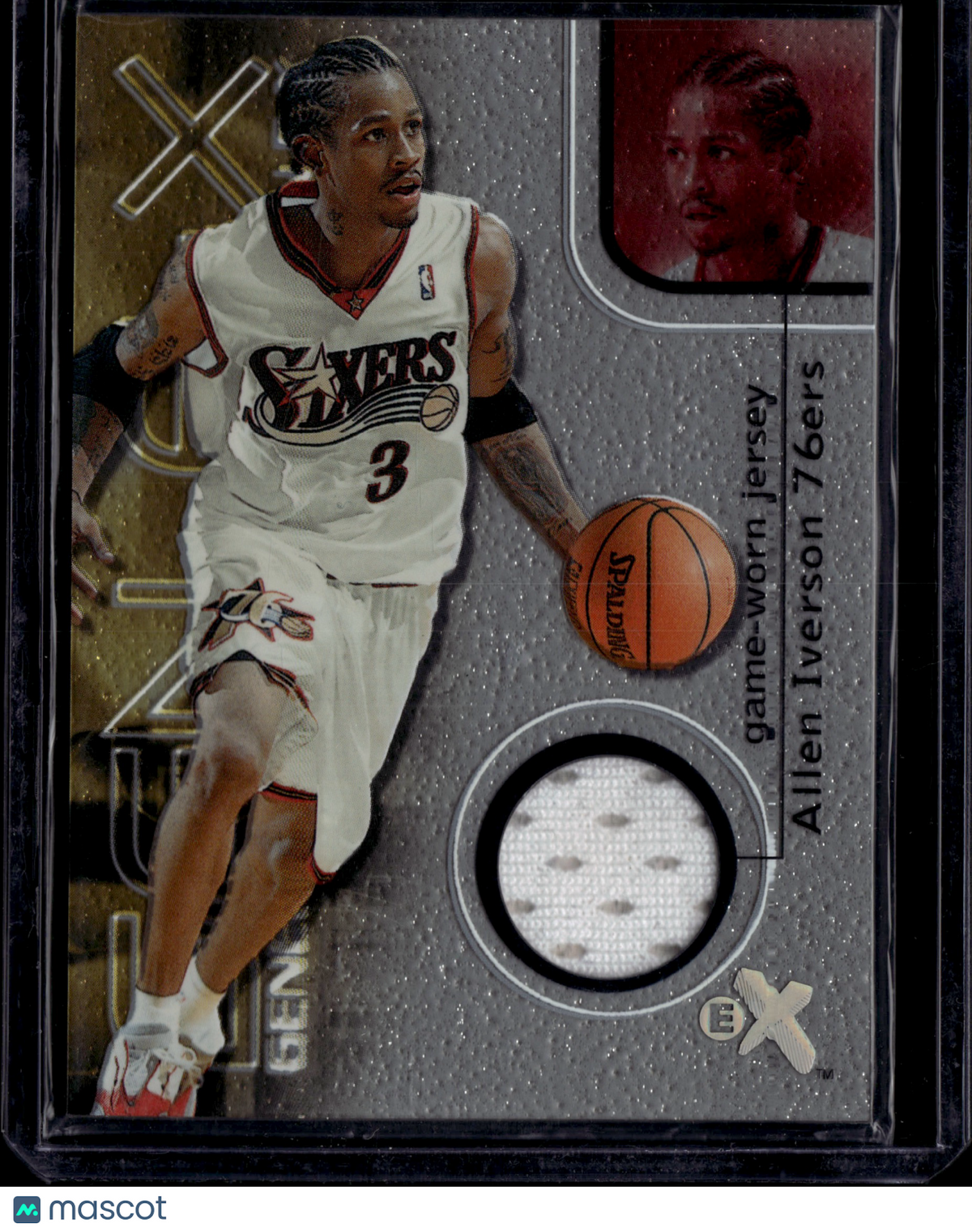 2001 Fleer E-X Genuine Coverage Allen Iverson Speedy Claxton Dual Patch