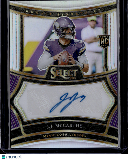 2025 Panini Select J.J. McCarthy Auto /399 #RSP-JMY RC
