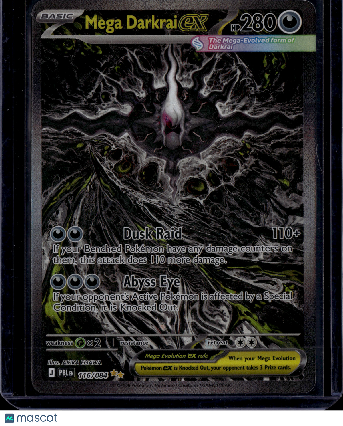 2026 Pitch Black Mega Darkrai EX Holo Secret Rare SAR #116/84