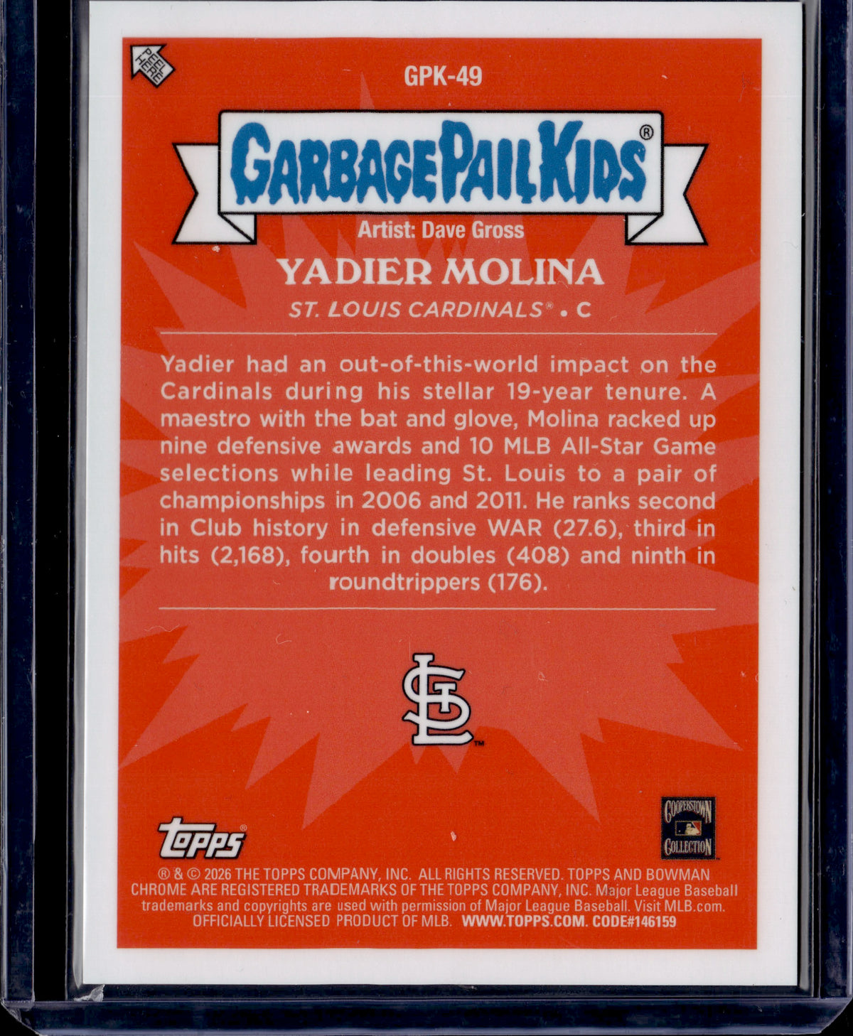 2026 Topps Garbage Pail Kids Yadier Molina #GPK-49
