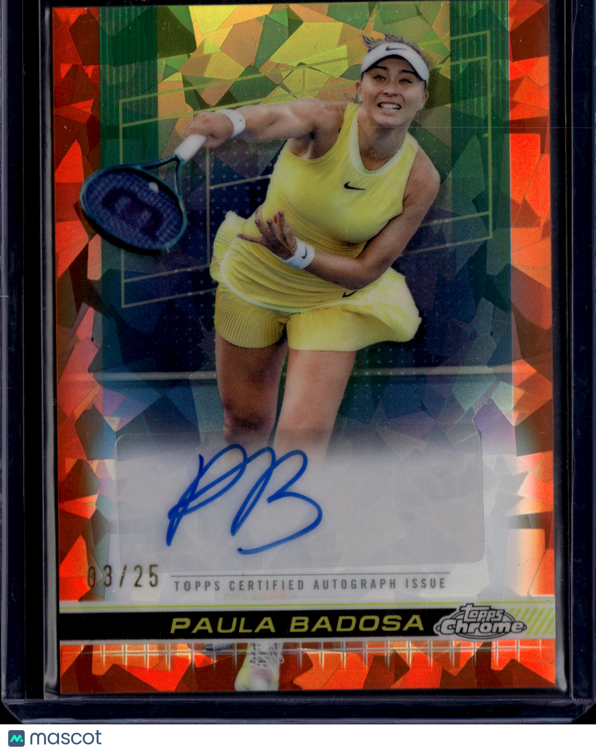 2024 Topps Chrome Sapphire Tennis Paula Badosa #TCA-PBA Orange Auto /25