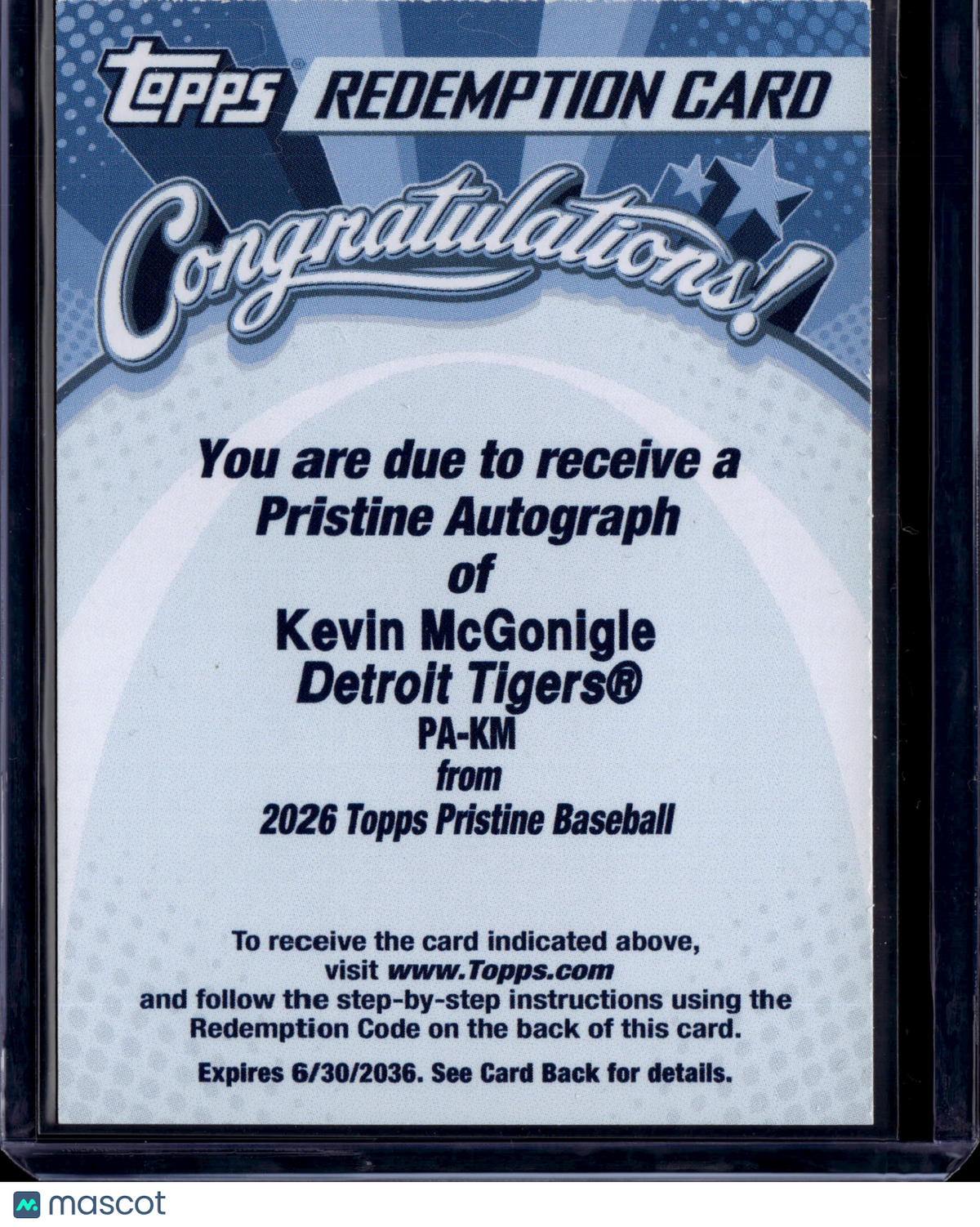2026 Topps Pristine Baseball Kevin McGonigle #PA-KM
