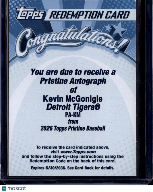 2026 Topps Pristine Baseball Kevin McGonigle #PA-KM