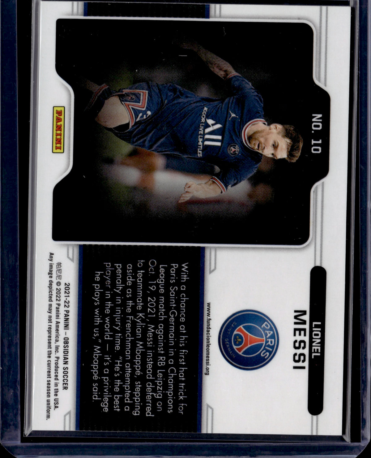 2022 Panini Obsidian Soccer Lionel Messi #10 Color Blast
