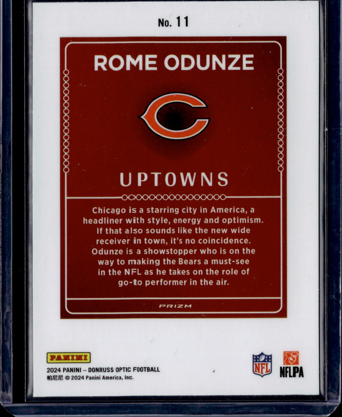 2024 Panini Donruss Optic Football Rome Odunze #11 RC