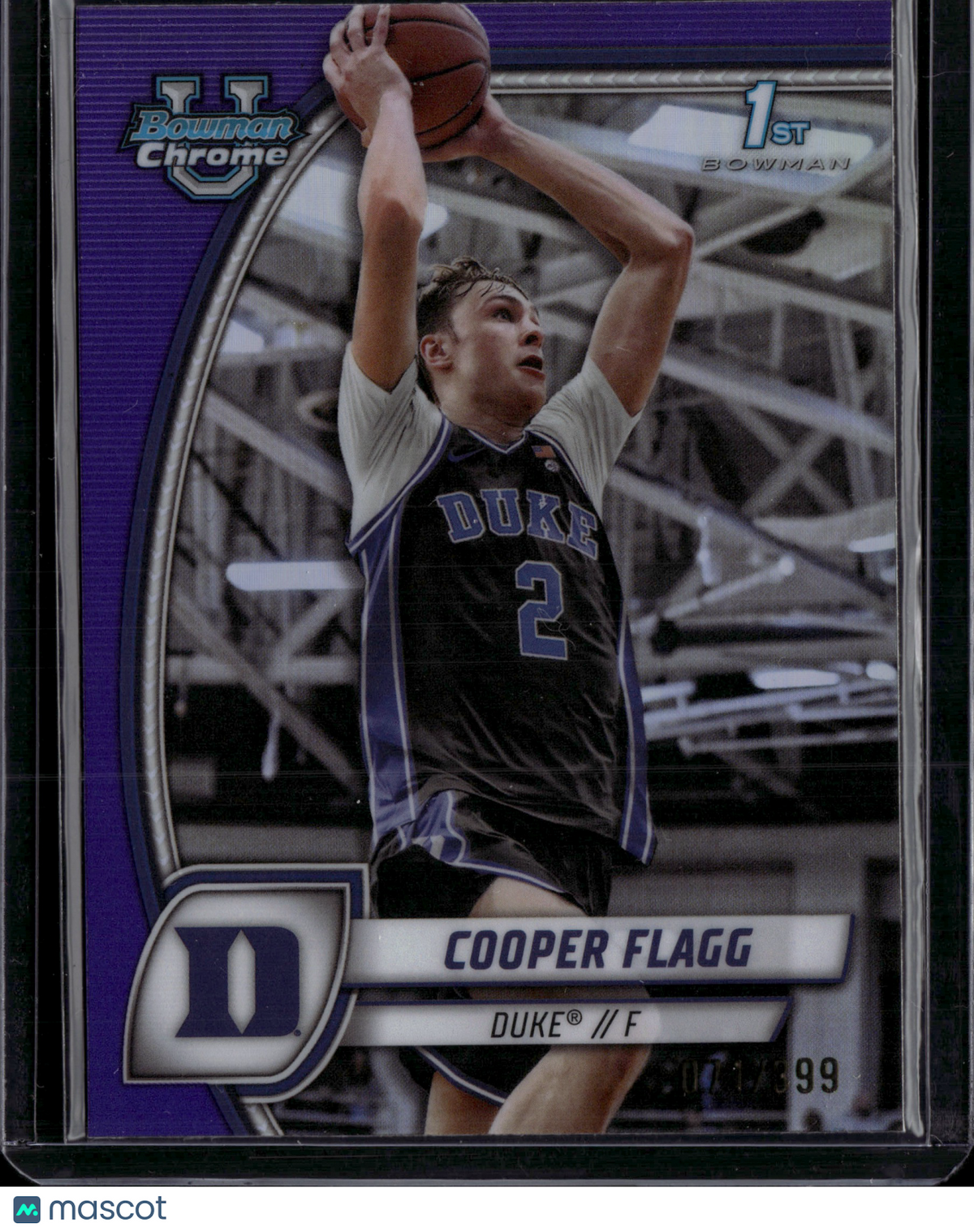2025 Bowman University Chrome Basketball Cooper Flagg #16 Purple Refractor /399