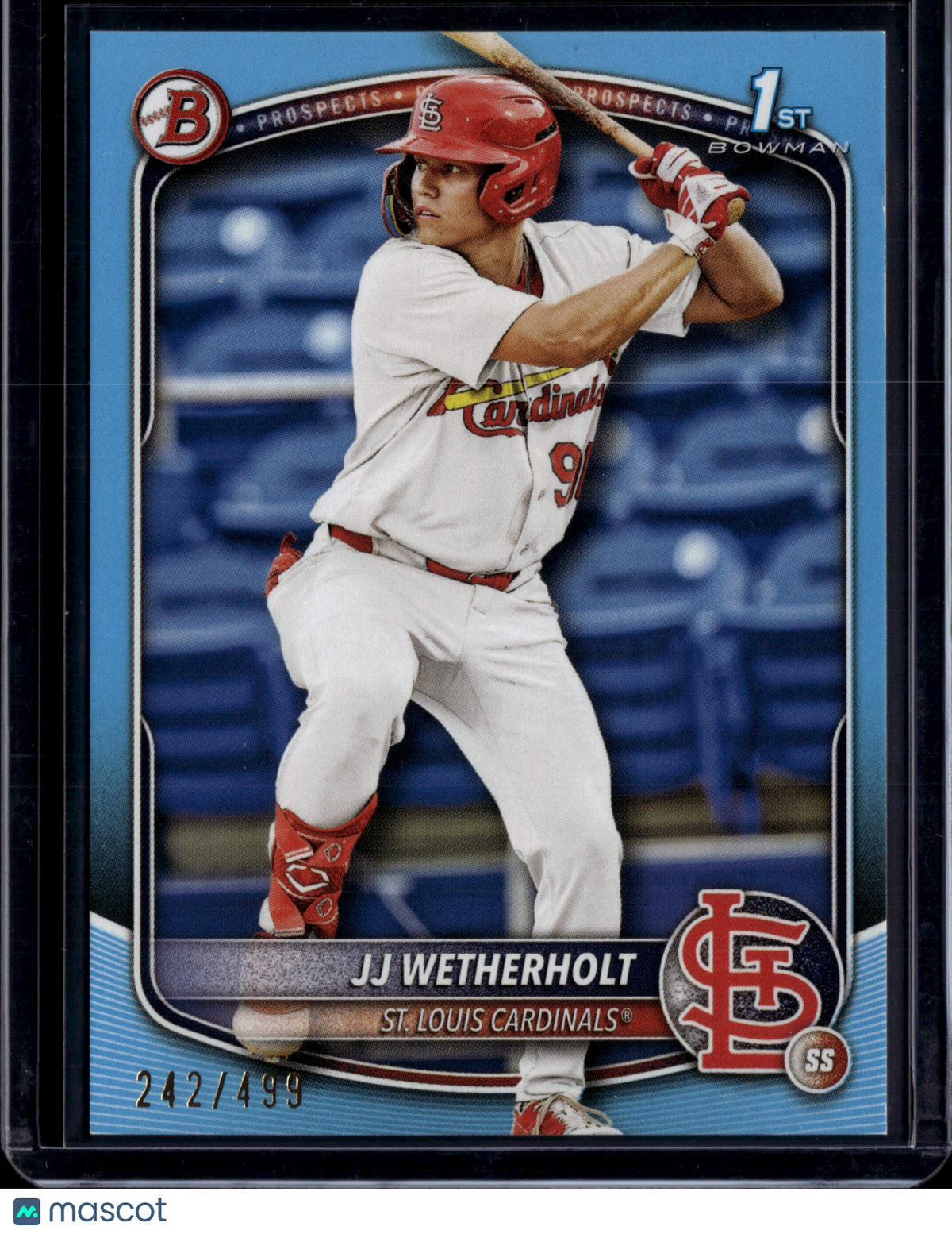 2025 Bowman JJ Wetherholt #BP-22 Sky Blue /499