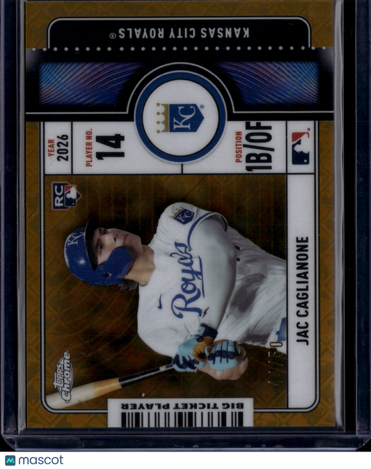 2026 Topps Chrome Big Ticket Player Jac Caglianone #BTP-22 Gold RC /50