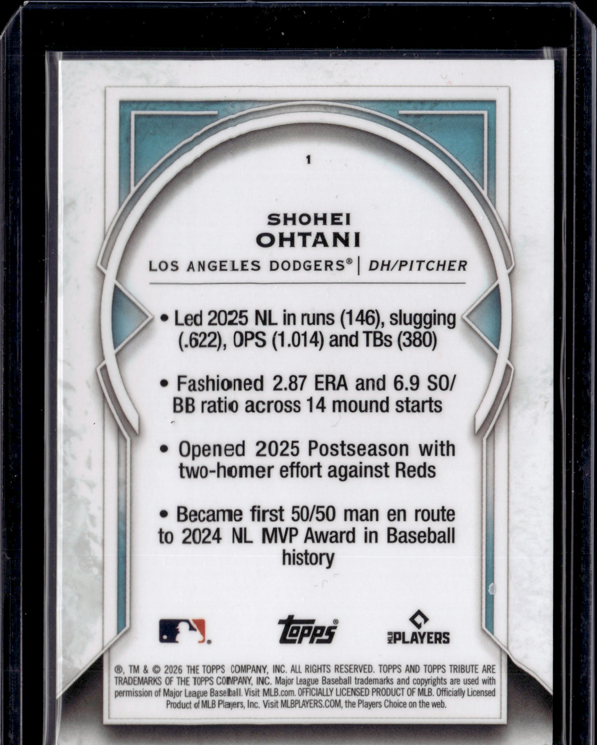 2026 Topps Tribute Shohei Ohtani #1 Orange /25