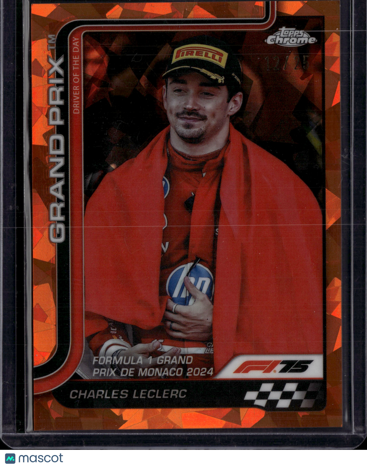 2025 Topps Chrome Formula 1 Charles Leclerc #129 Orange Sapphire /25
