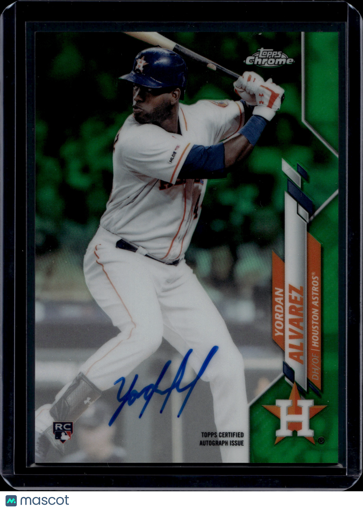 2020 Topps Chrome Yordan Alvarez #RA-YA Green Auto /99 RC