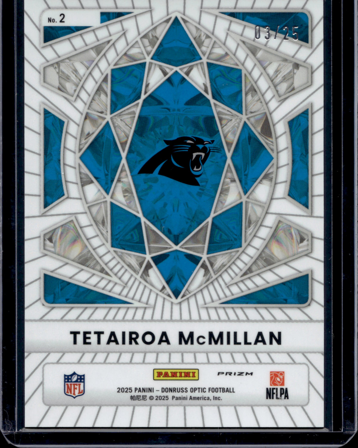 2025 Panini Donruss Optic Football Tetairoa McMillan #2 RC /25