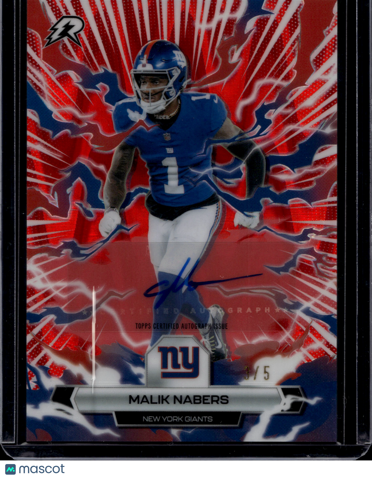 2026 Topps Rip Football Malik Nabers #73 Red Auto /5