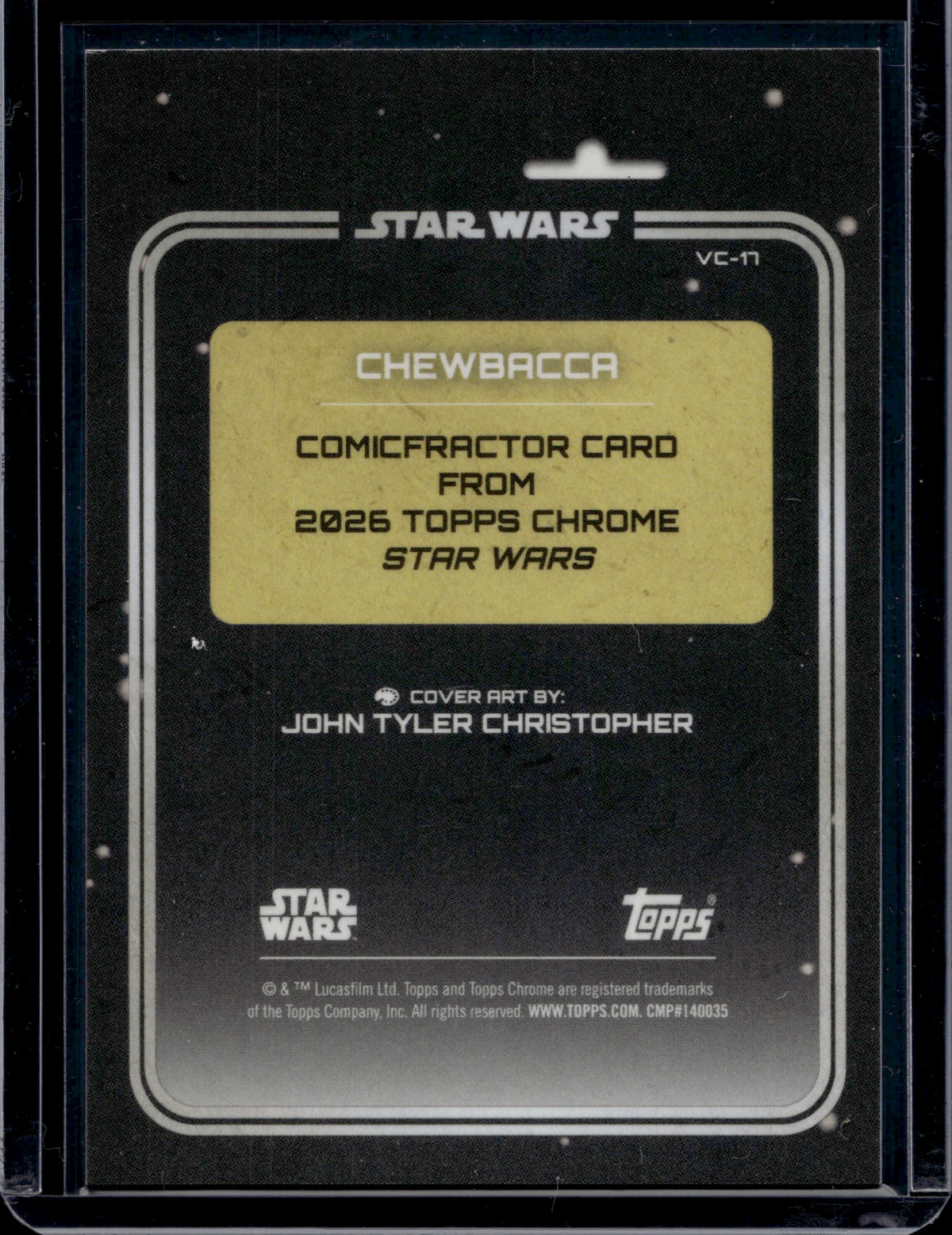 2026 Topps Chrome Star Wars Comicfractor Chewbacca #VC-17