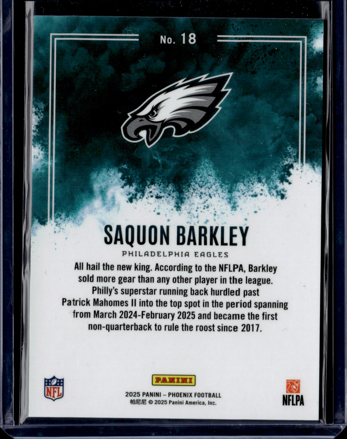 2025 Panini Phoenix Football Saquon Barkley Color blast #18