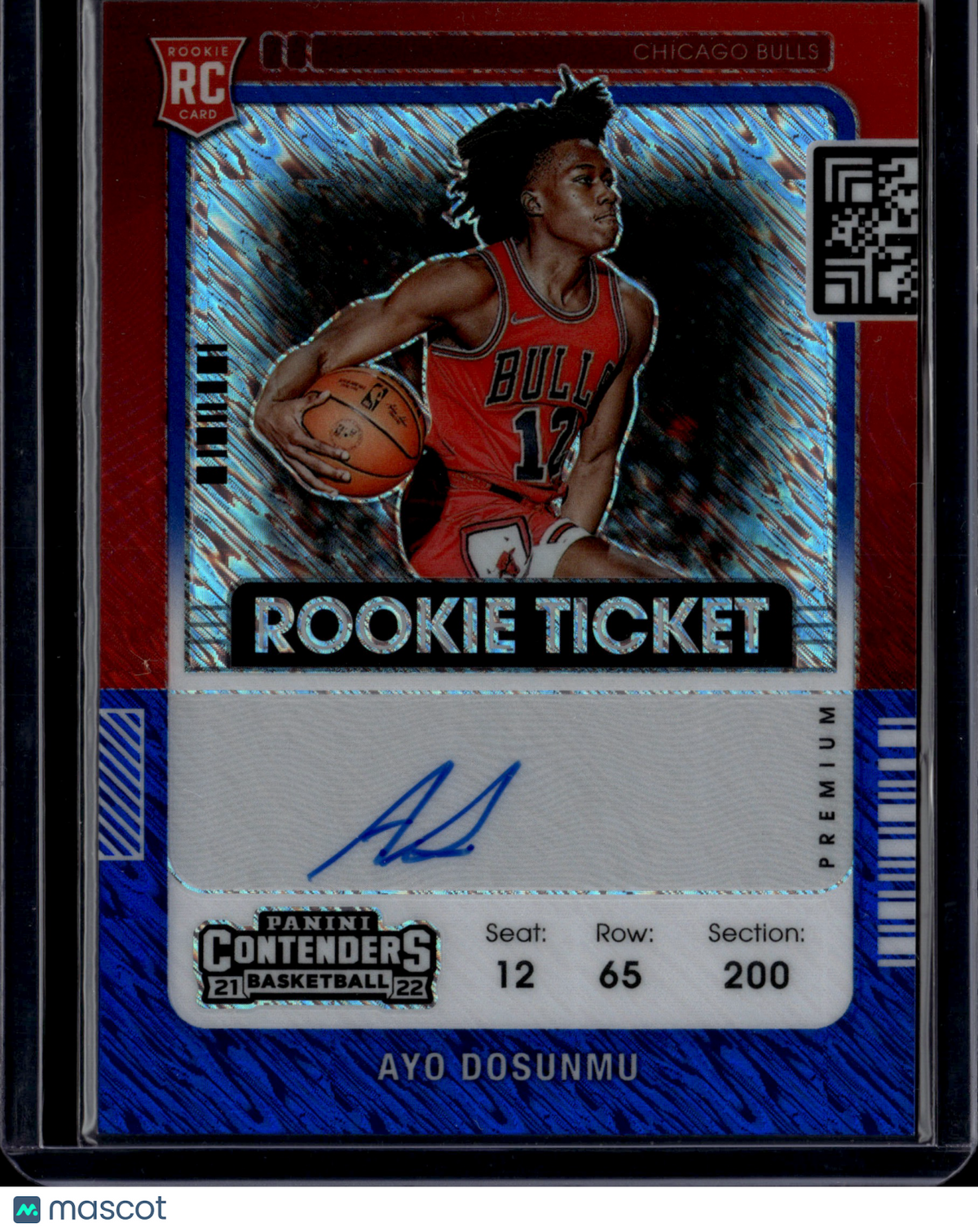 2022 Panini Contenders Optic Ayo Dosunmu #133 Red Blue Shimmer Auto /20 RC