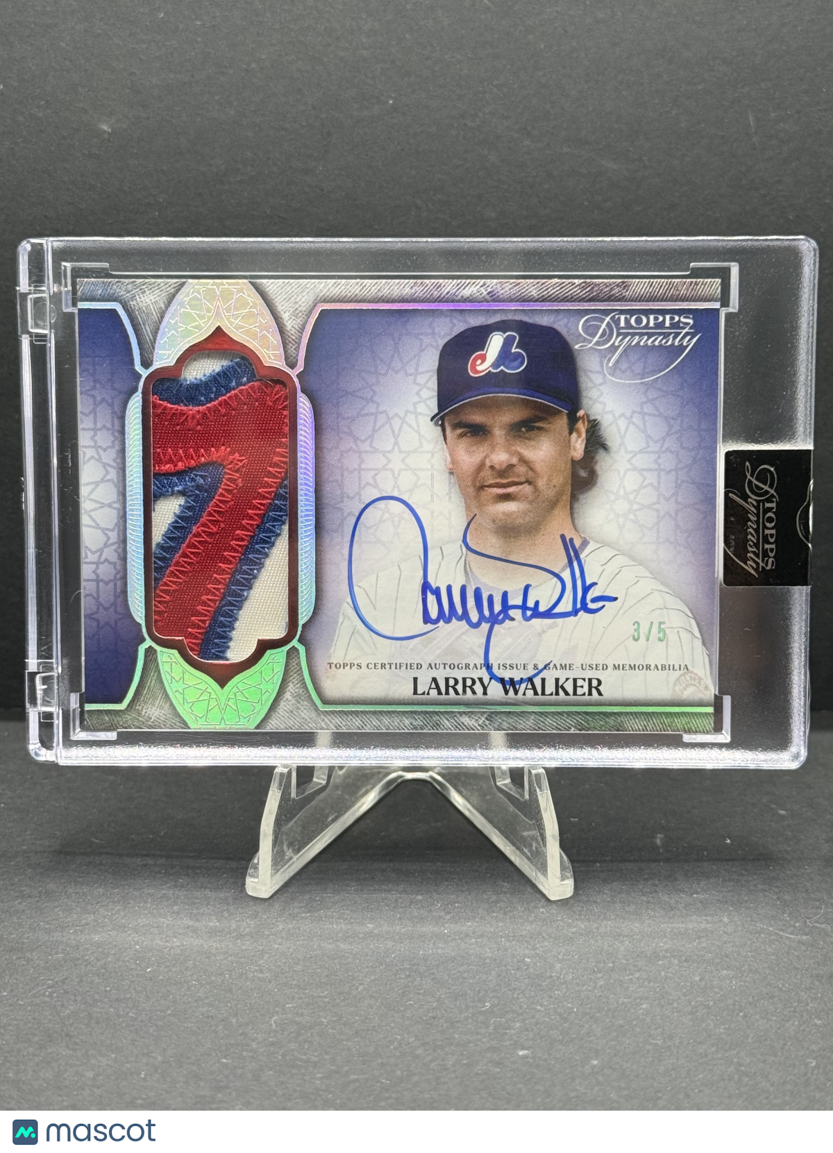 2025 Topps Dynasty Larry Walker #DAP-LW1 Patch Auto /5 Memorabilia
