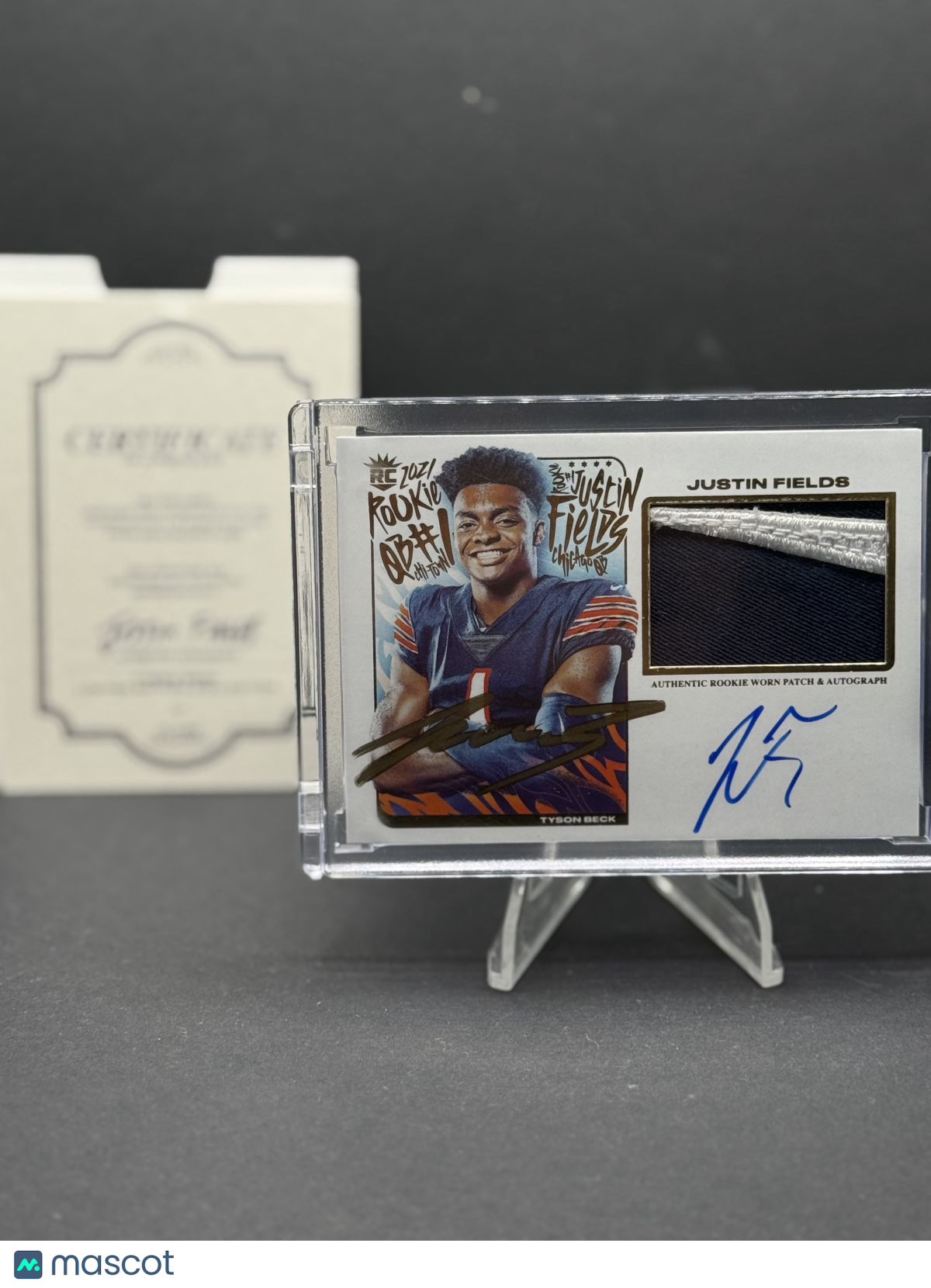 2021 Tyson Beck Player Exclusive Justin Fields RC Patch Autograph 2/8 Dual Auto