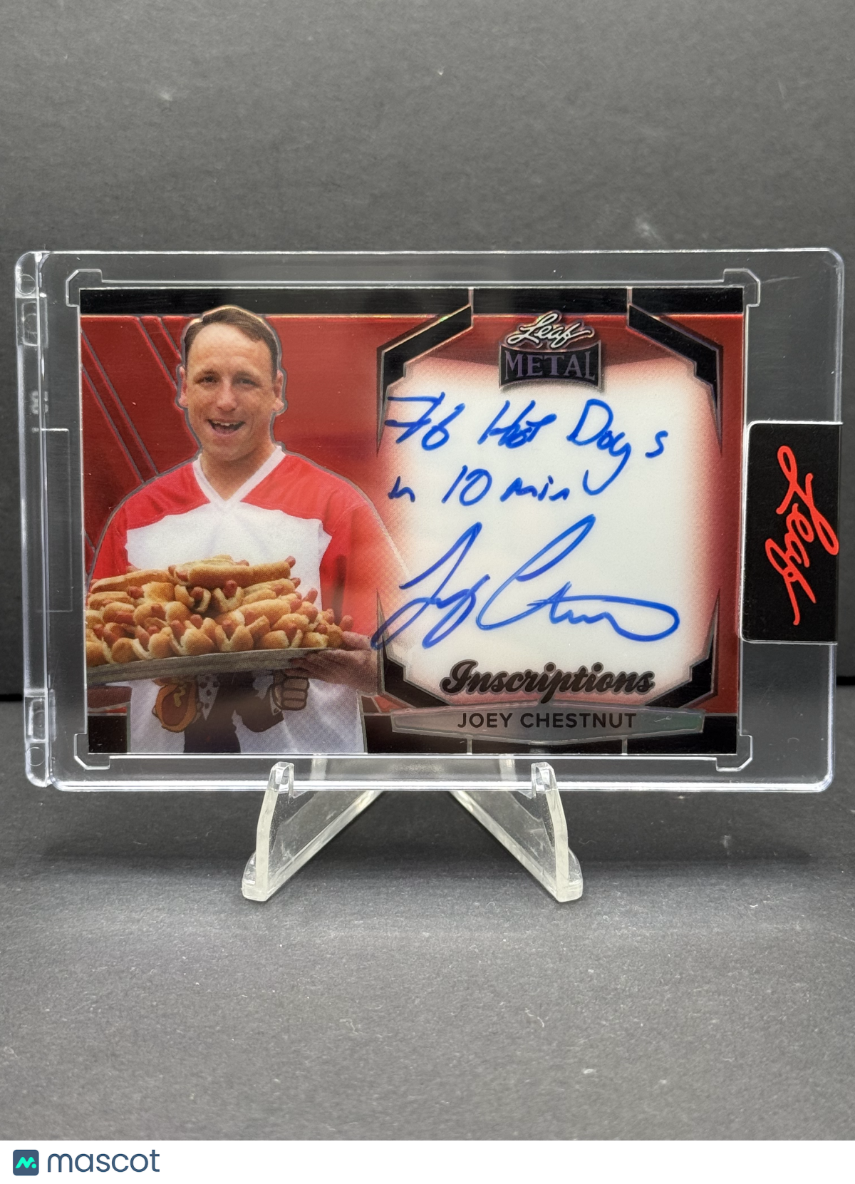 2024 Leaf Metal Pop Century Joey Chestnut Inscription Auto /100 #MI-JC2