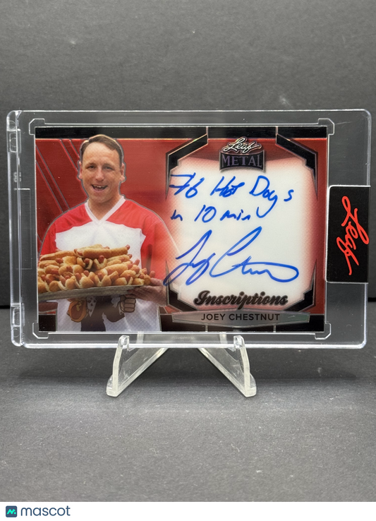 2024 Leaf Metal Pop Century Joey Chestnut Inscription Auto /100 #MI-JC2