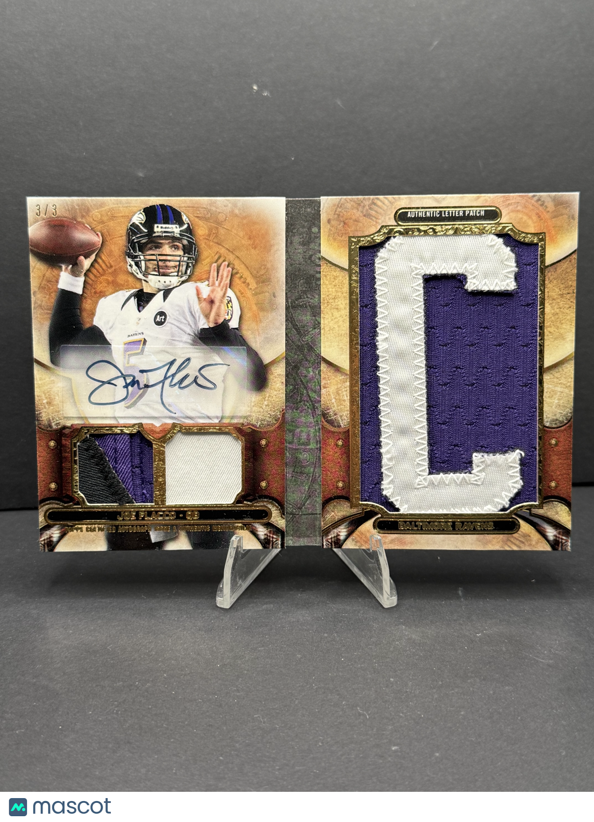 2013 Topps Triple Threads Football Joe Flacco Patch Auto /3