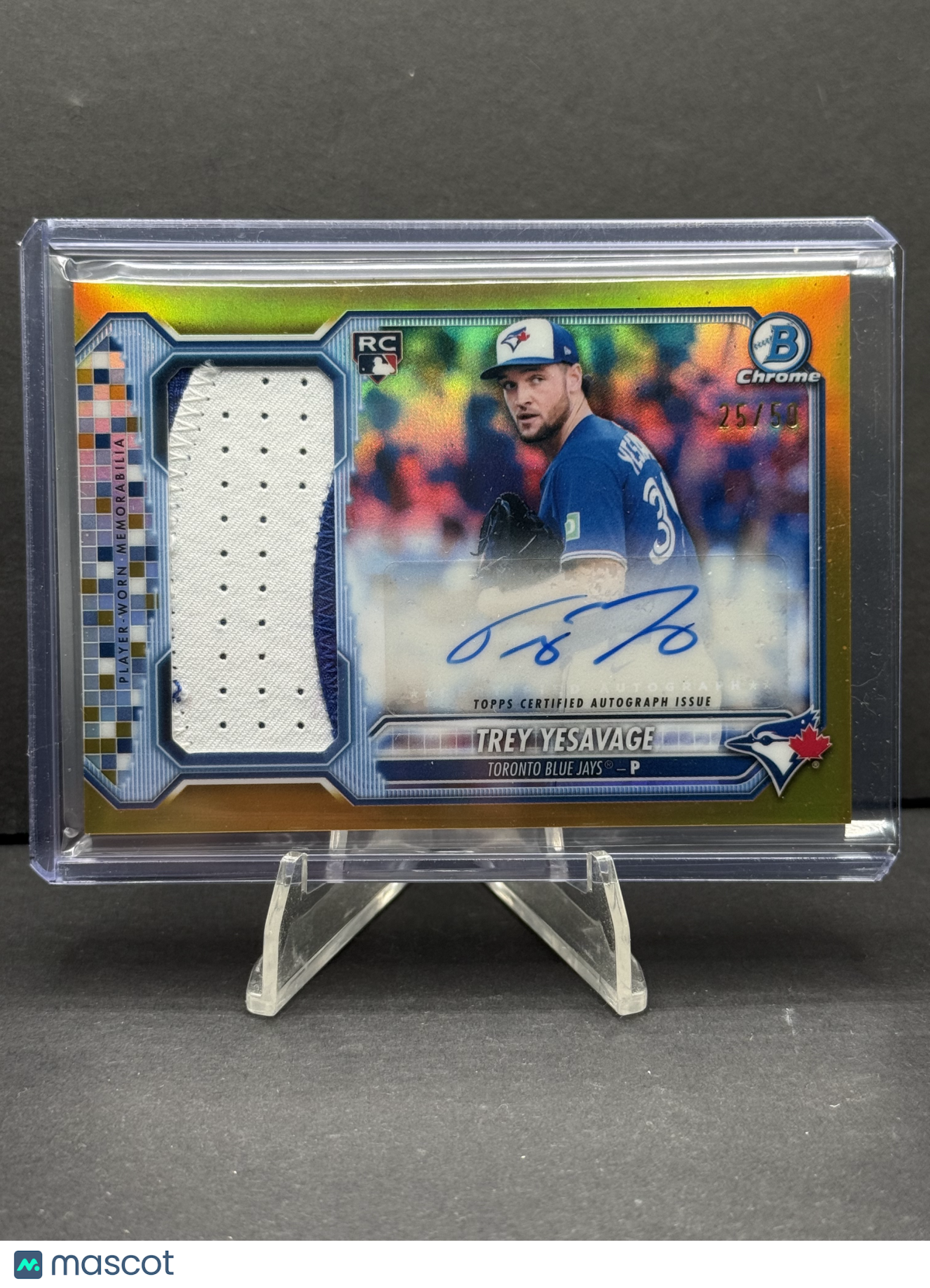 2026 Topps Bowman Chrome Trey Yesavage #JCAR-TY Gold Auto /50 RC