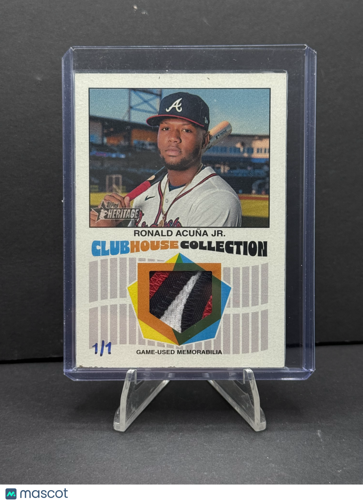 2026 Topps Heritage Ronald Acuna Jr. Clubhouse Collection Patch #1/1 Braves
