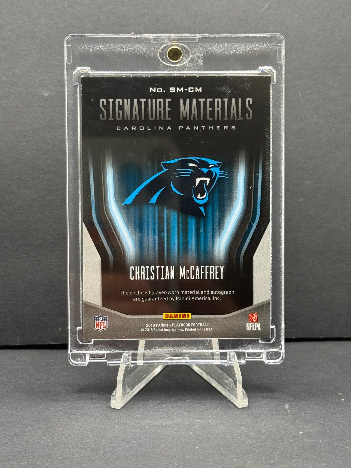 2018 Panini Playbook Christian McCaffrey #SM-CM Patch Auto /99