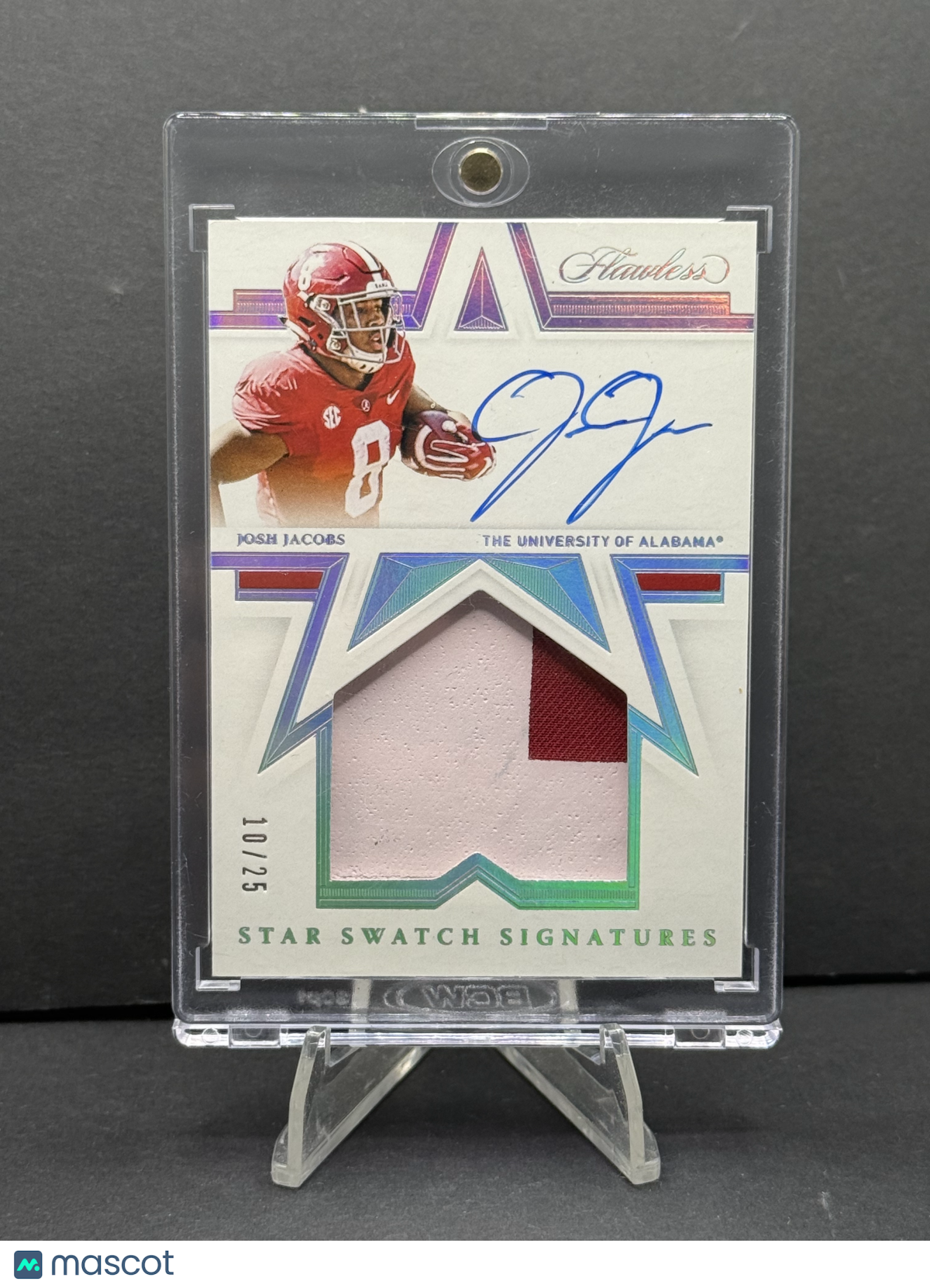 2021 Panini Flawless Collegiate Josh Jacobs #SSS-JJ Star Swatch Auto /25
