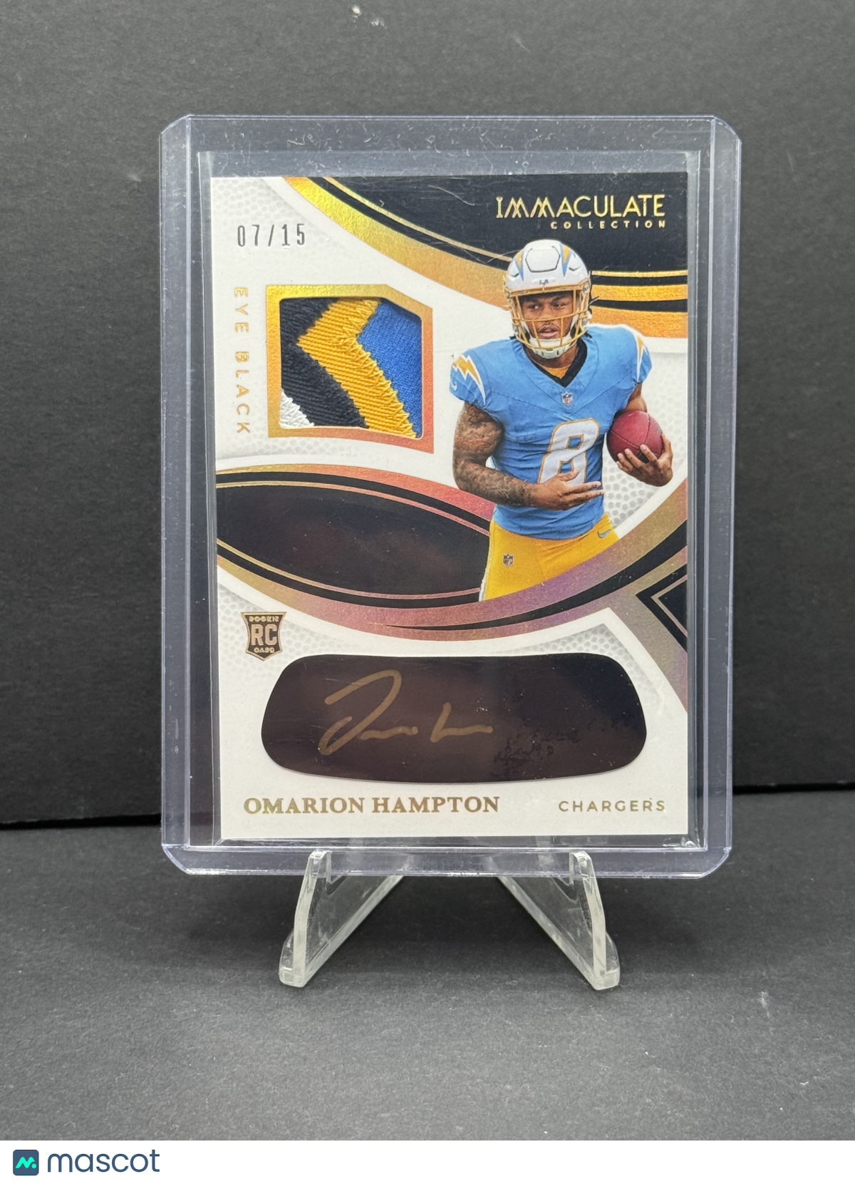 2025 Panini Immaculate Collection Omarion Hampton Eye Black Auto /15 RC