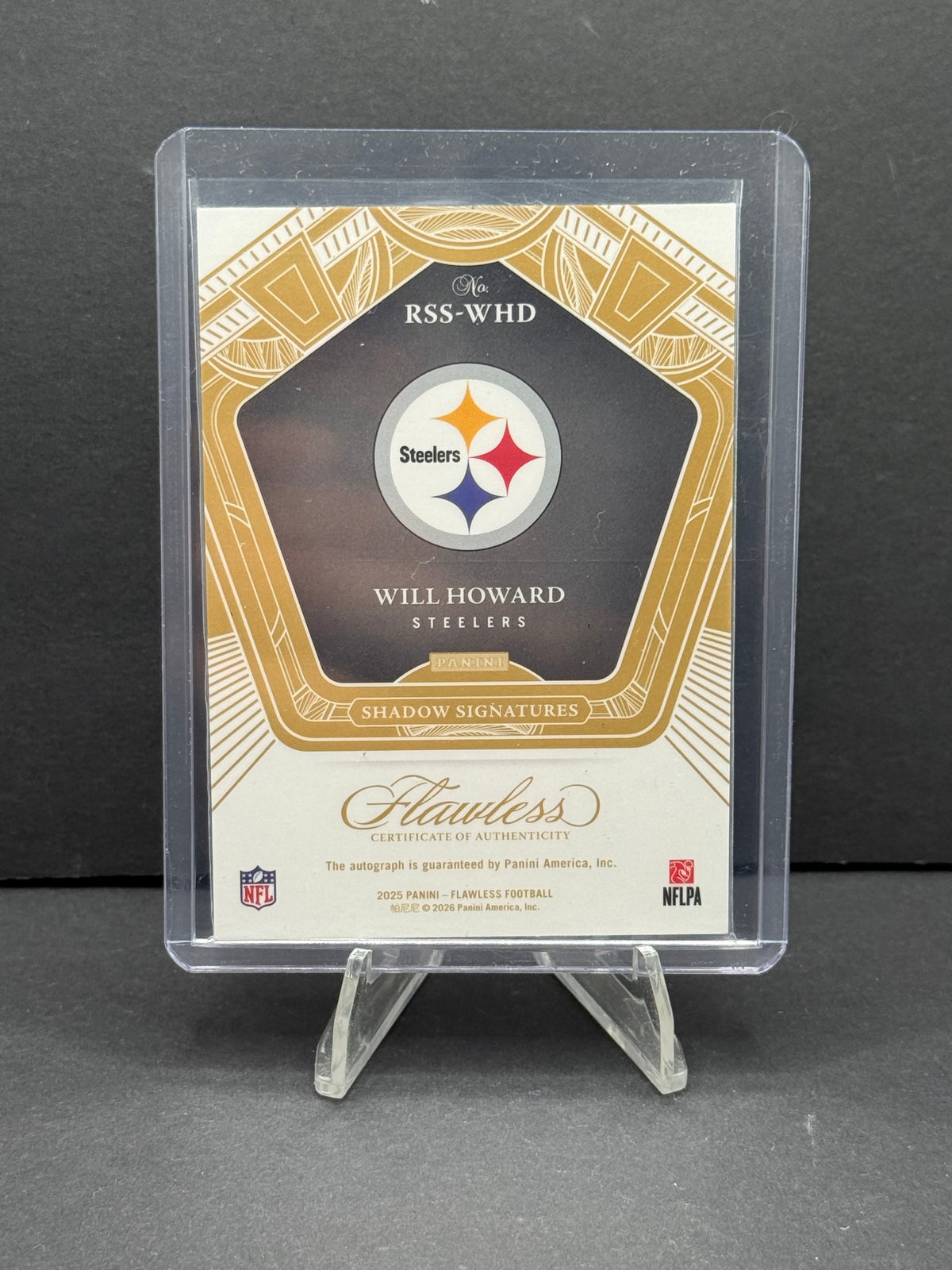 2026 Panini Flawless Will Howard #RSS-WHD Auto /20