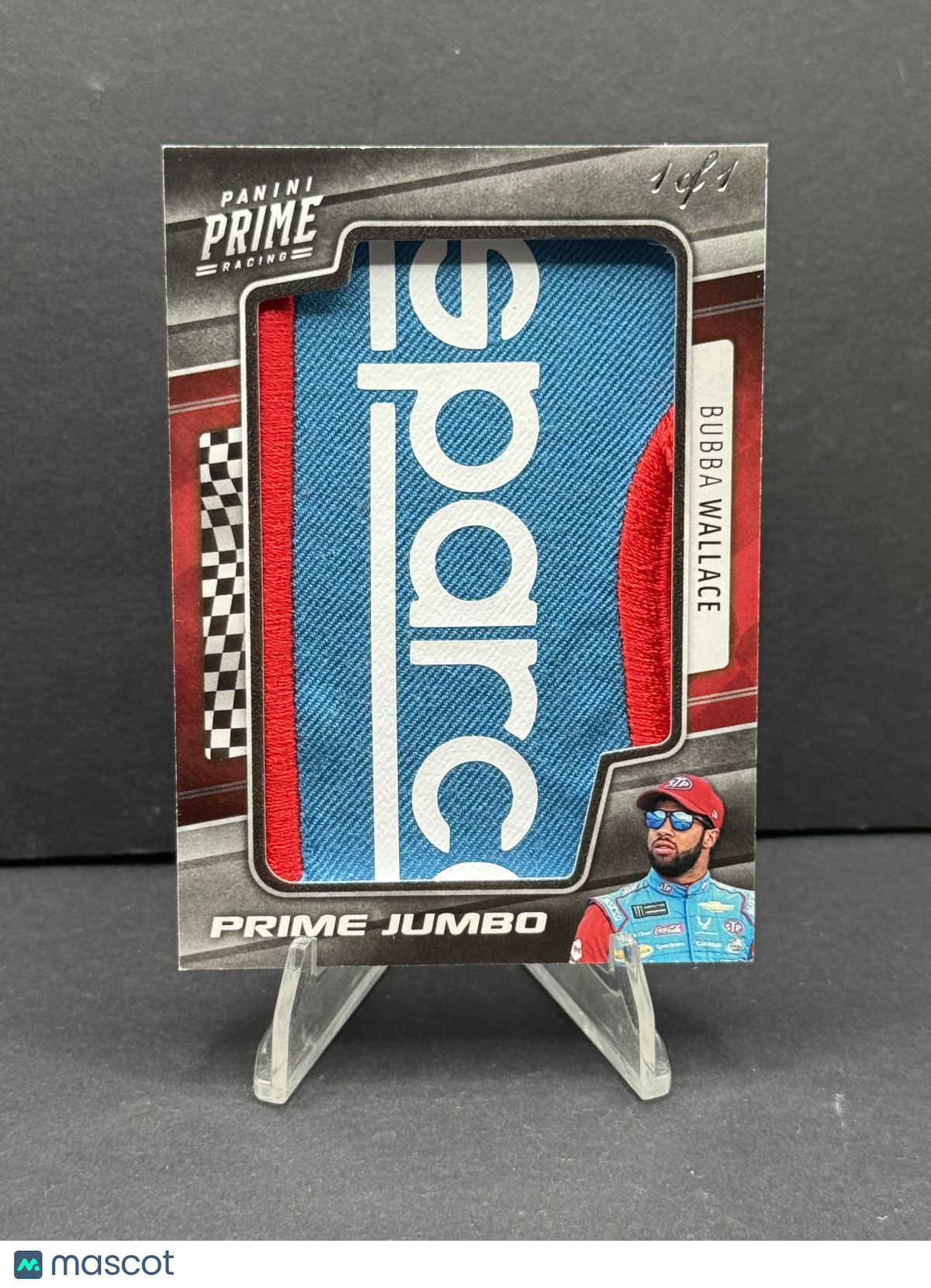 2019 Panini Prime Racing Bubba Wallace #BW-STP Patch 1/1 One of One Prime Jumbo