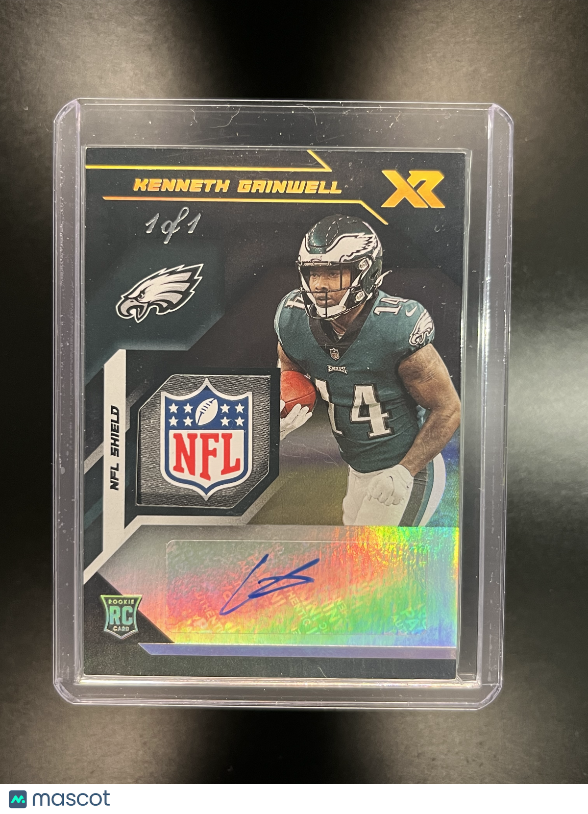 2021 Panini XR Kenneth Gainwell #RSA-KGA NFL Shield Patch Auto 1/1