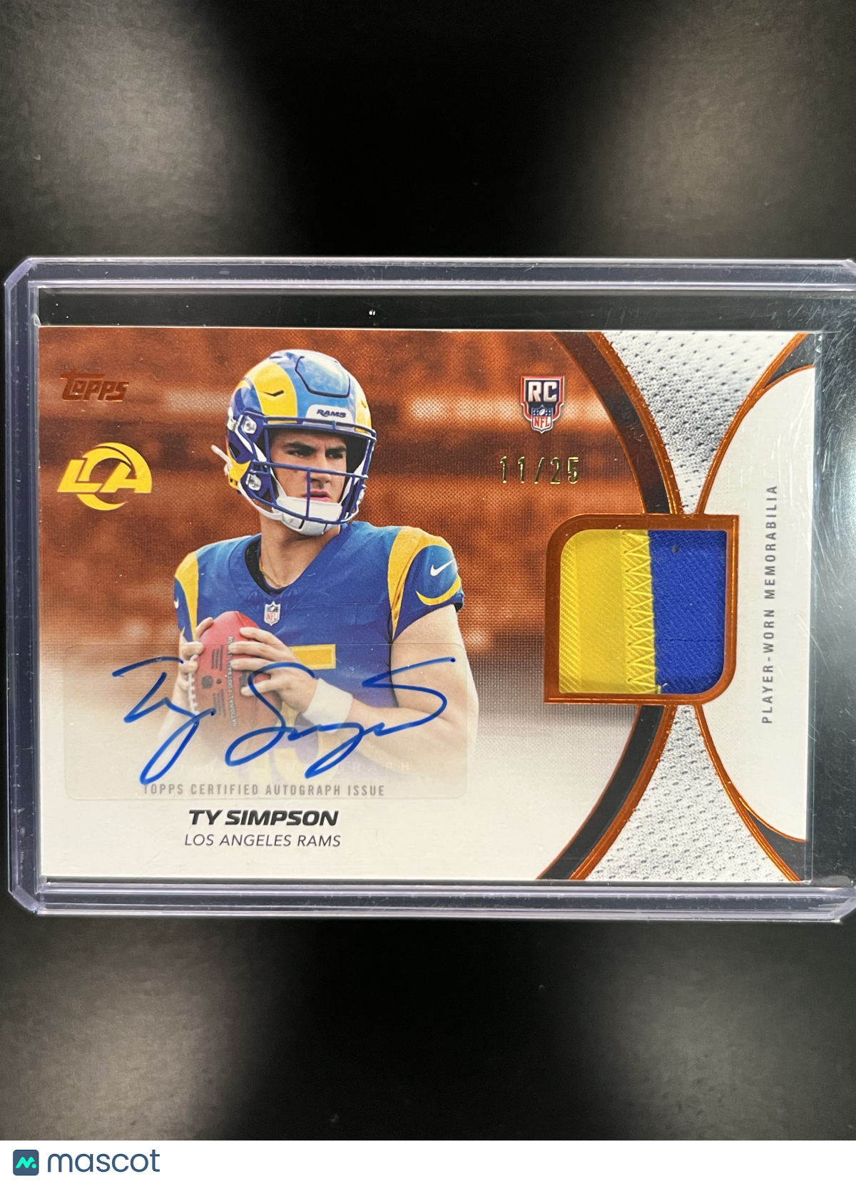 2026 Topps Flagship Football Ty Simpson #NFLRMA Patch Auto /25