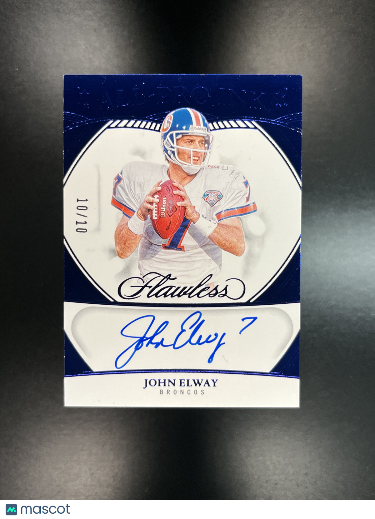 2026 Panini Flawless John Elway #API-JEY All Pro Ink Blue Auto /10