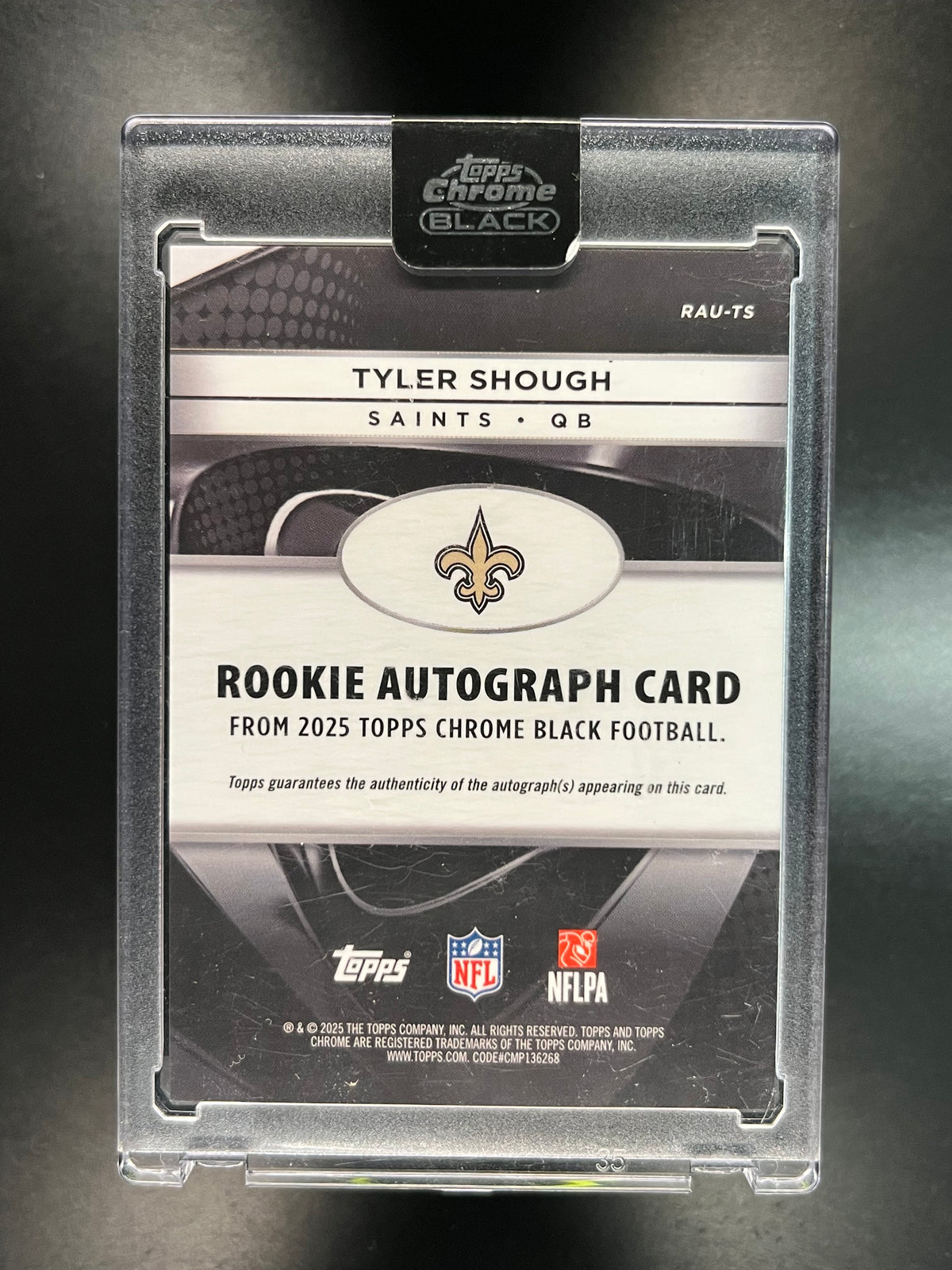 2025 Topps Chrome Black Tyler Shough Auto #RAU-TS RC