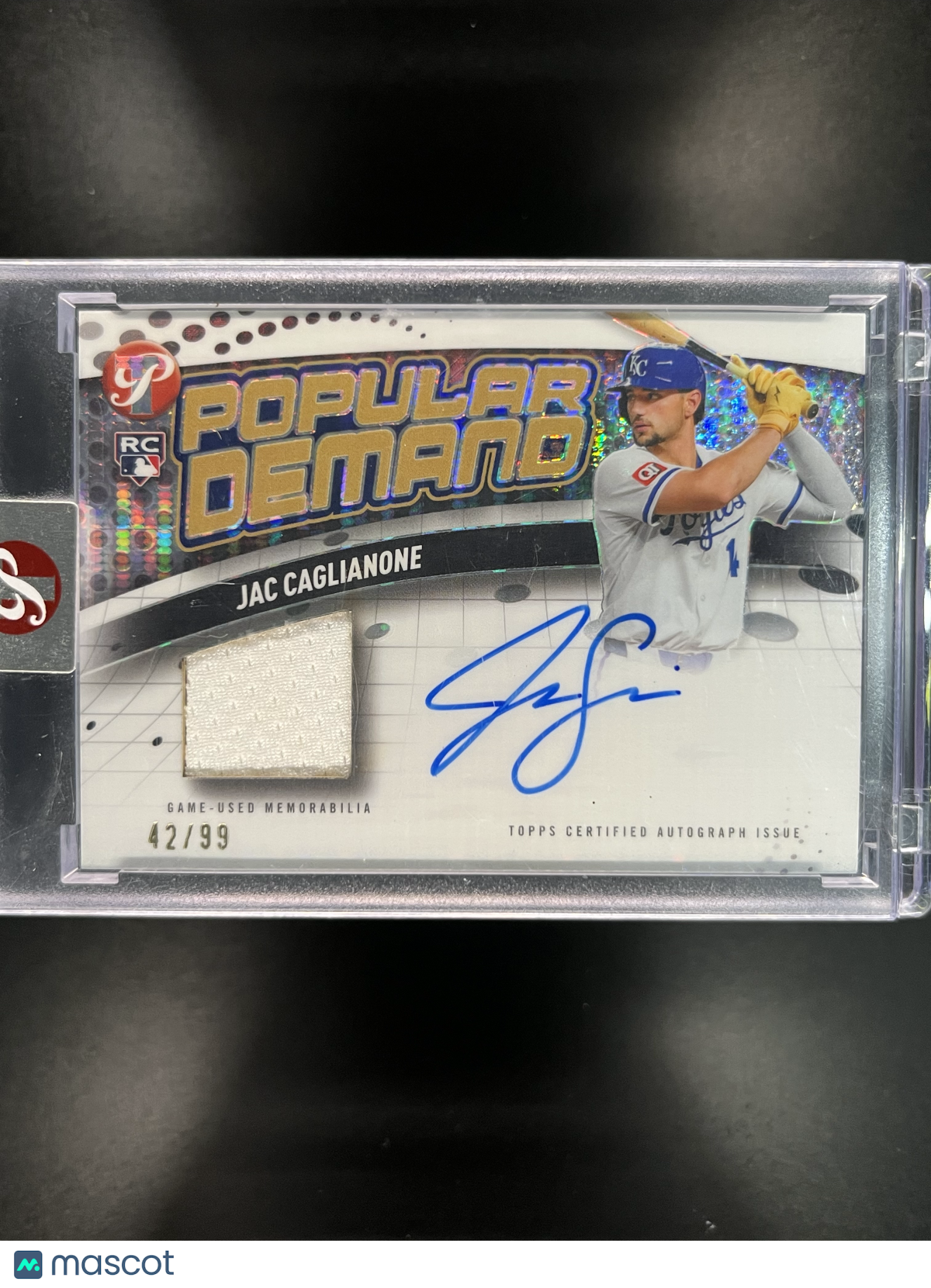 2026 Topps Pristine Jac Caglianone #PDAR-JAC Auto /99 RC Game-Used Memorabilia