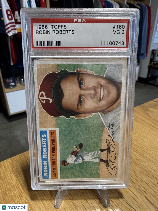 1956 Topps Robin Roberts #180 Gray Back PSA 3