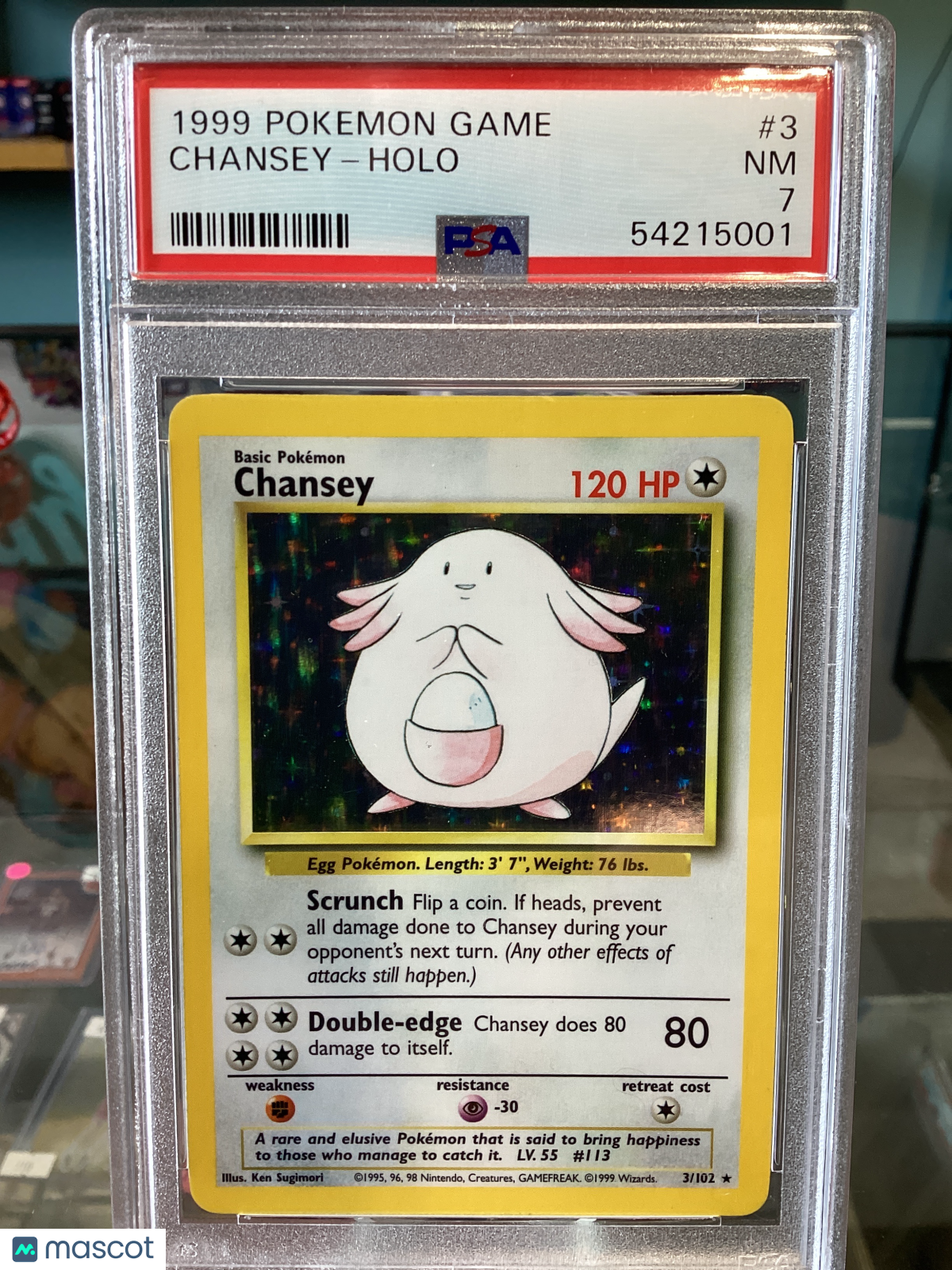 1999 Pokemon Game Chansey Holo PSA 7 #3