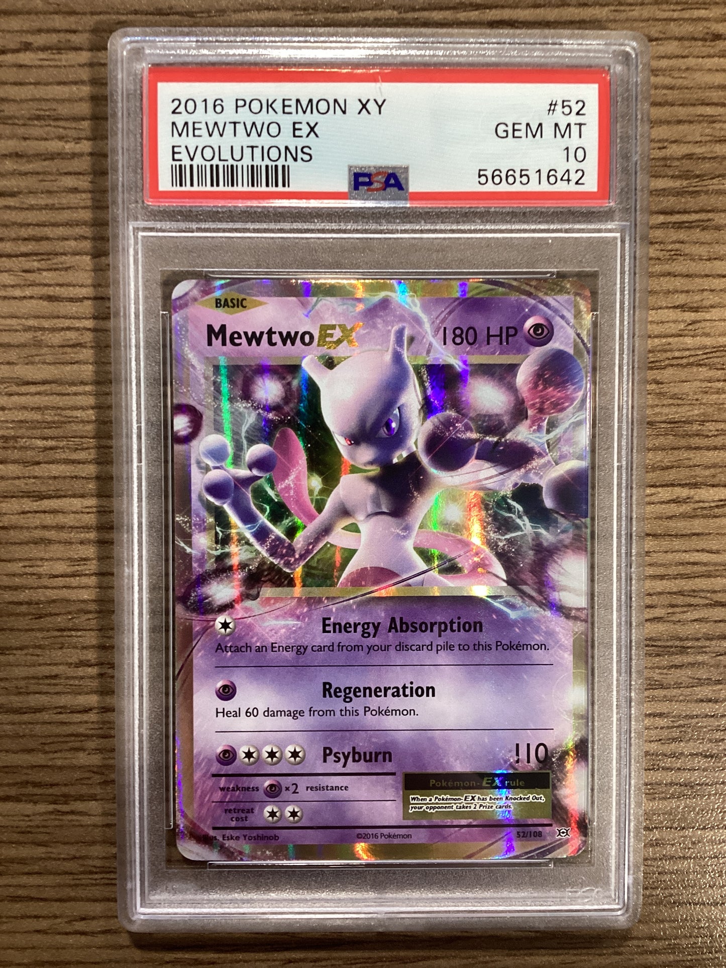 PokéMon TCG Mewtwo EX #52 Evolutions PSA 10