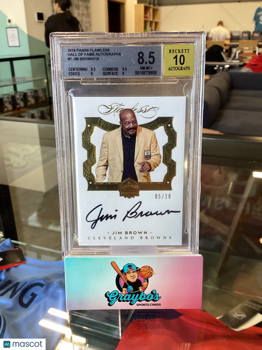 2016 Panini Flawless Hall of Fame Autographs Jim Brown #1 /10 BGS 8.5