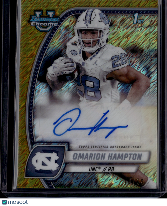 2024 Bowman University Chrome Omarion Hampton #PA-CHA Autograph /50