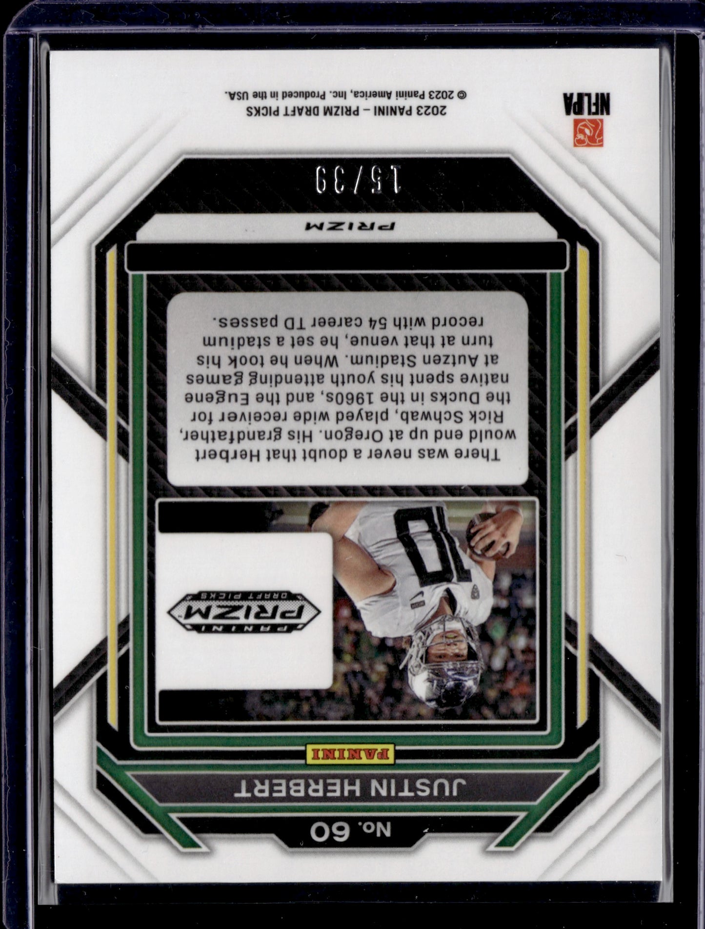 2023 Panini Prizm Justin Herbert #No. 60 Orange 66/91