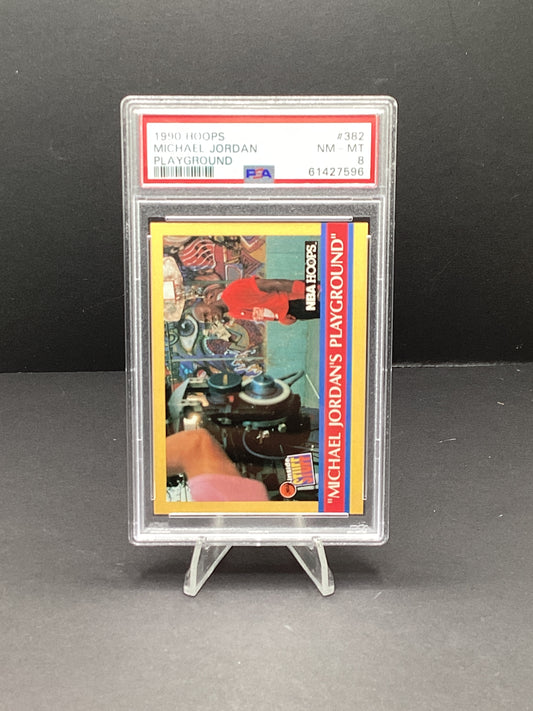 1990 Hoops Michael Jordan #382 Playground PSA 8