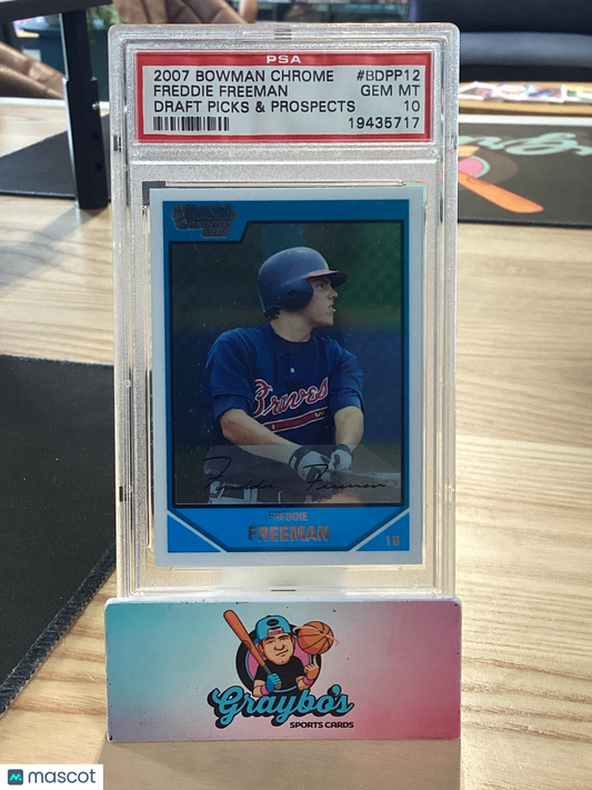 2007 Bowman Chrome Draft Picks & Prospects Freddie Freeman #BDPP12 PSA 10