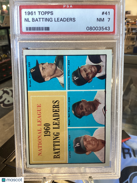 1961 Topps NL Batting Leaders #41 PSA 7