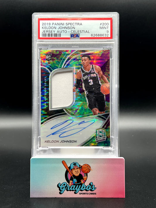 2019 Panini Spectra Keldon Johnson Jersey Auto Celestial #200 PSA 9