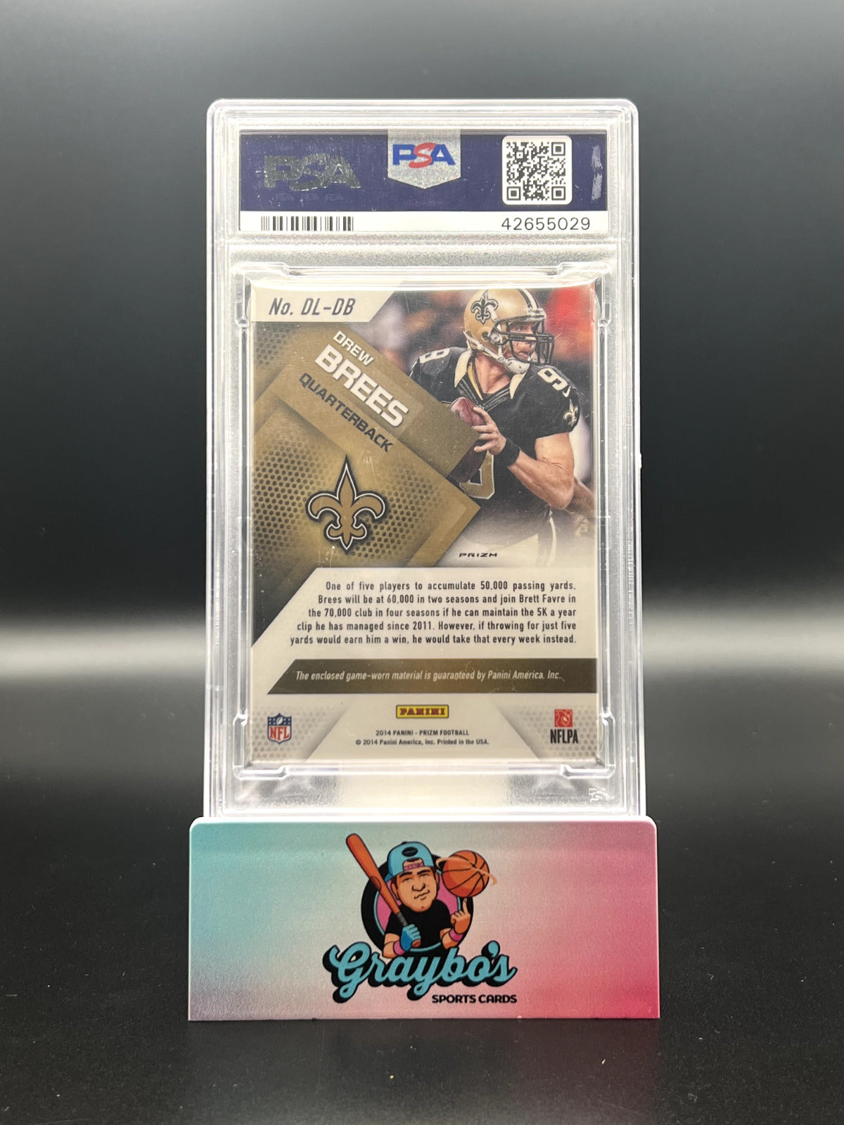 2014 Panini Prizm Drew Brees Dirty Laundry #DL-DB PSA 10