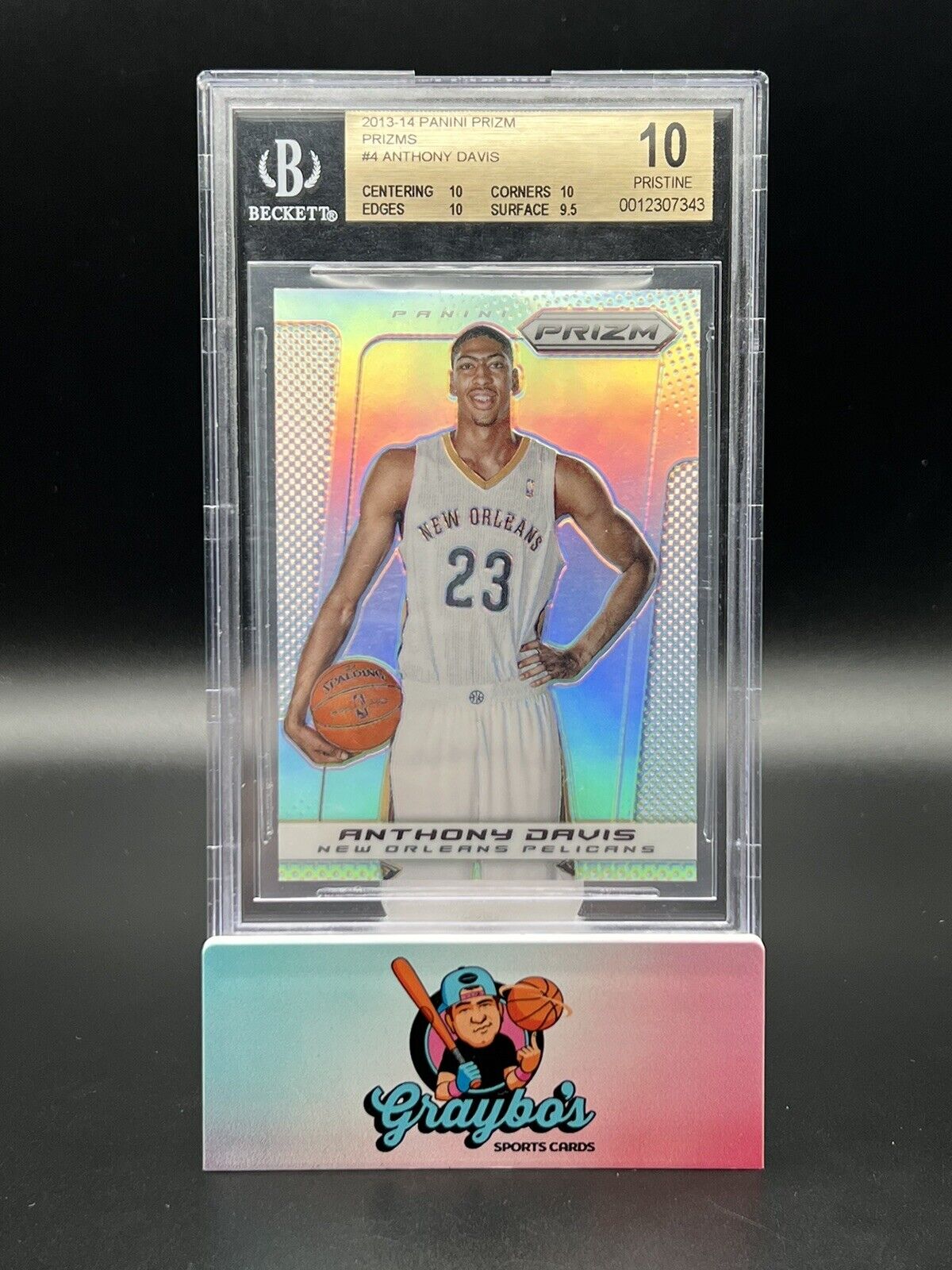 2013-14 Panini Prizm Anthony Davis Pelicans Silver Holo Graded BGS 10